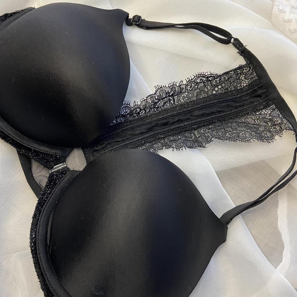 Victoria's Secret bombshell bra thick, black lace & - Depop