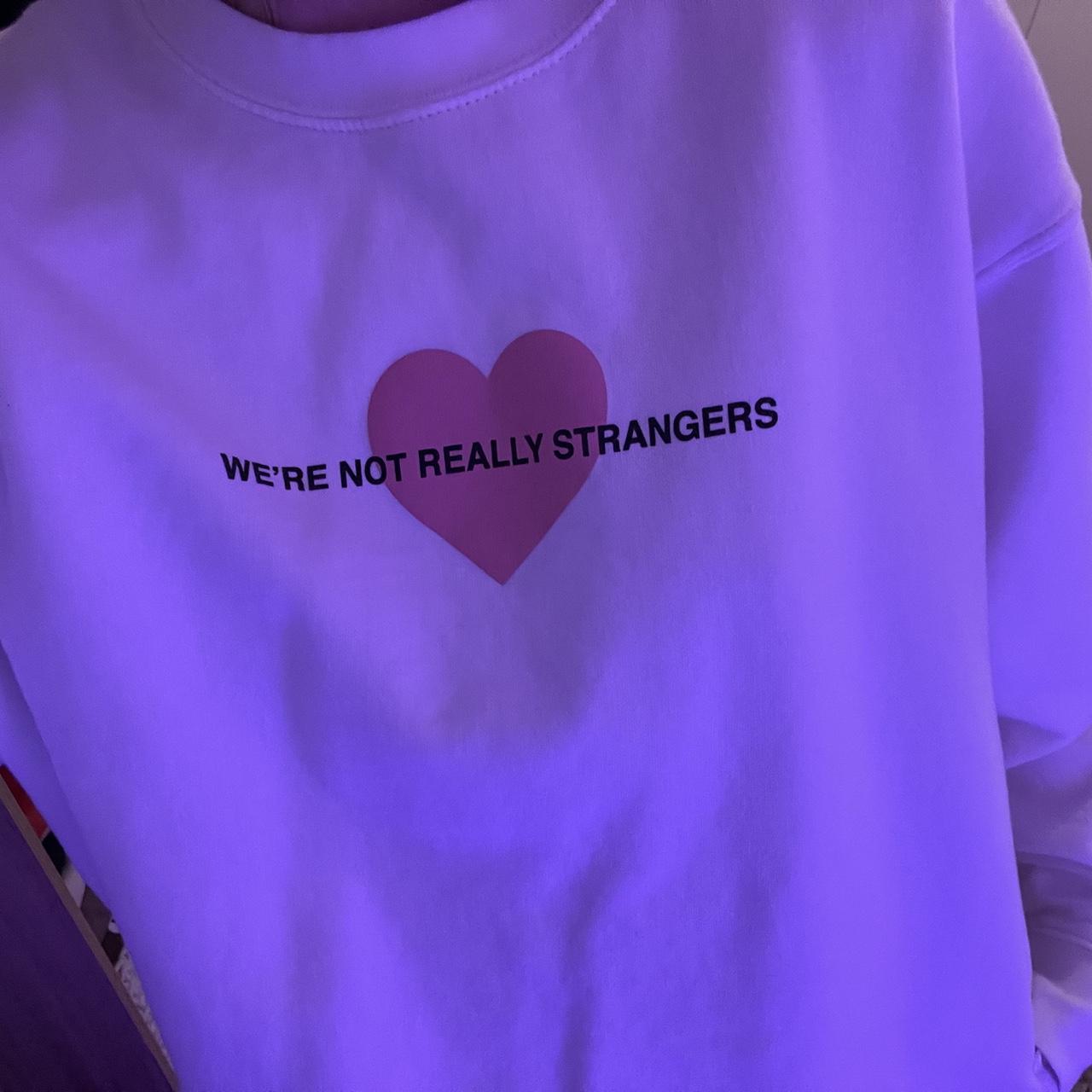 we’re not really strangers logo heart white and pink... - Depop