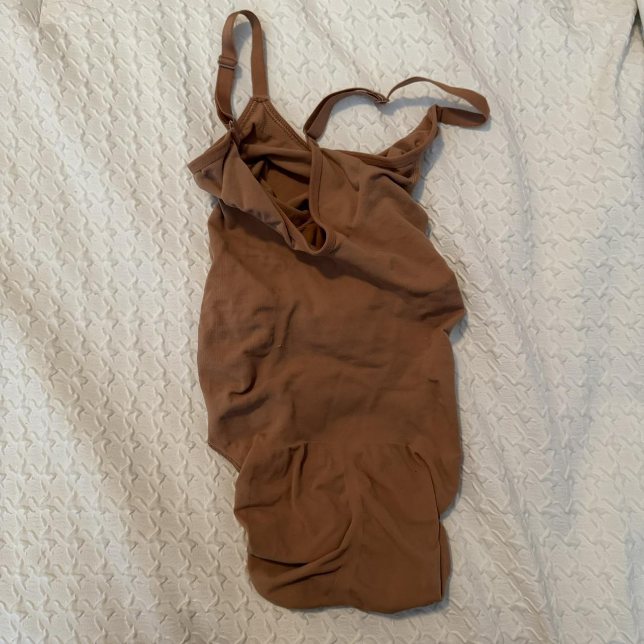 skims brown brief bodysuit size xxs/xs worn once only - Depop