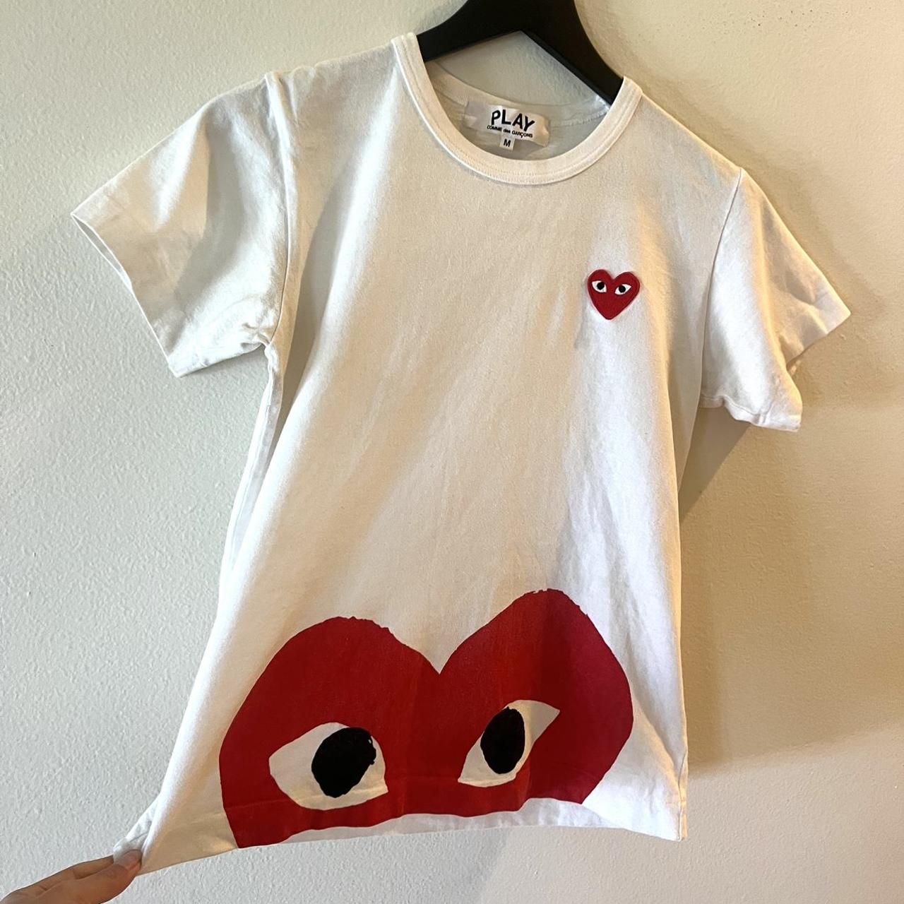 Cdg half hot sale heart tee