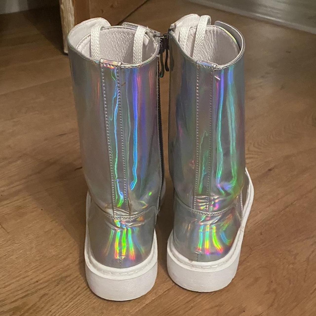 dolls kill holographic boots