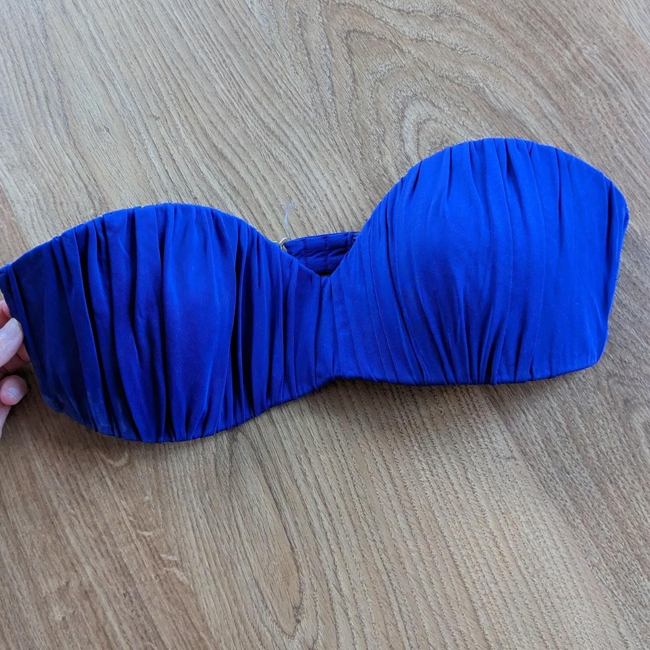 H&M blue strapless bikini top. Size 12. Worn a few... Depop