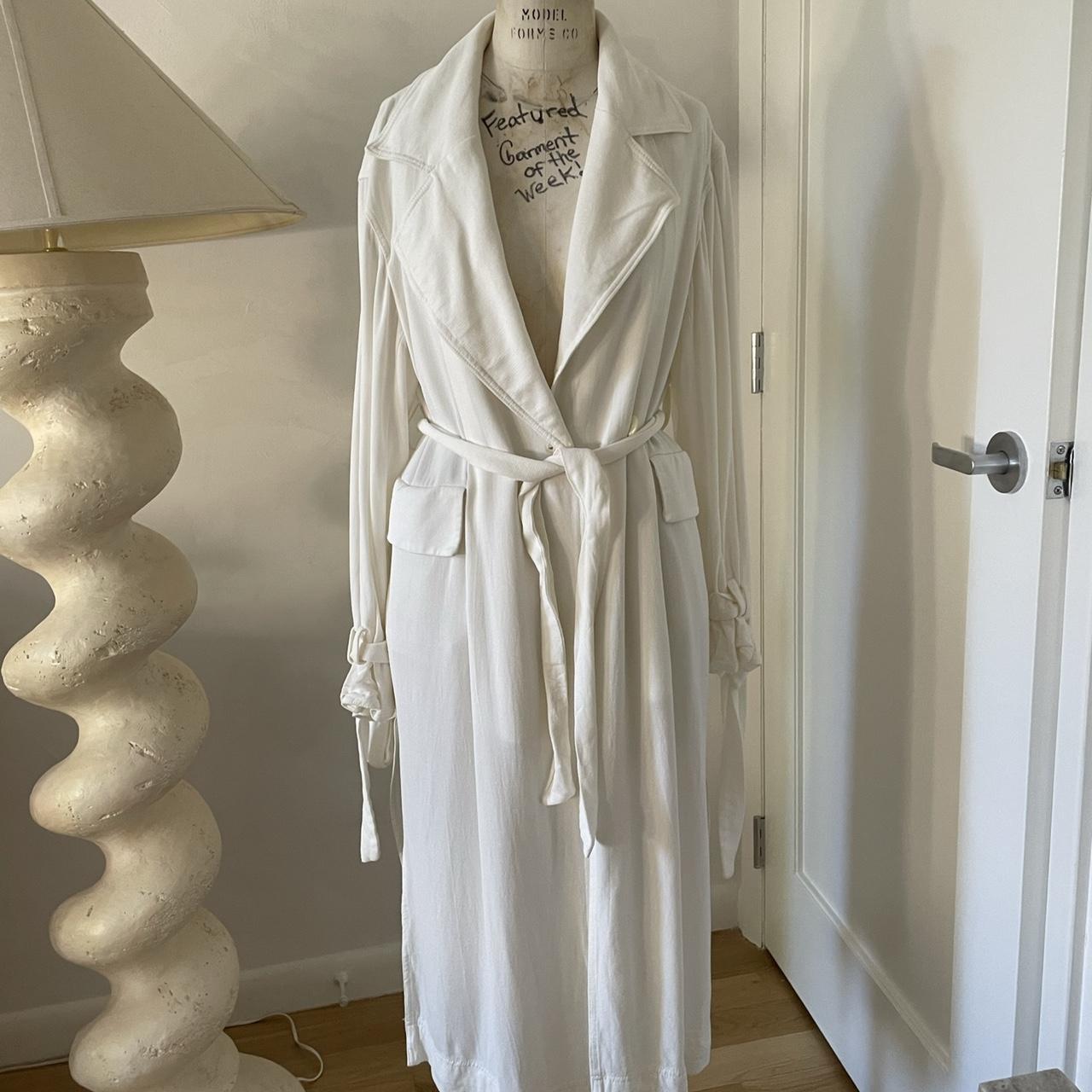 Aritzia Limited Edition White Cupro Trench Coat... - Depop