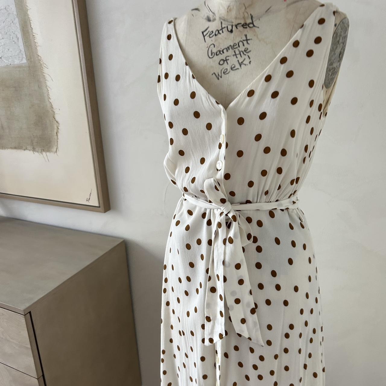 Massimo dutti white polka dot dress hotsell