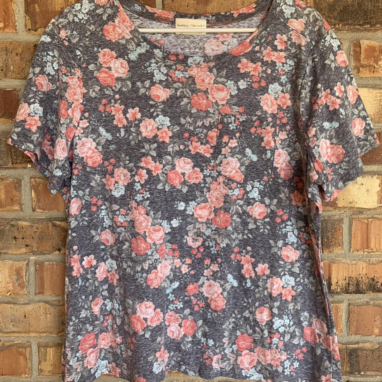 bobbie brooks plus size floral tee shirt,