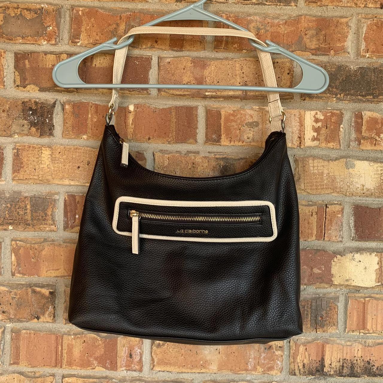 Liz claiborne black outlet and white purse