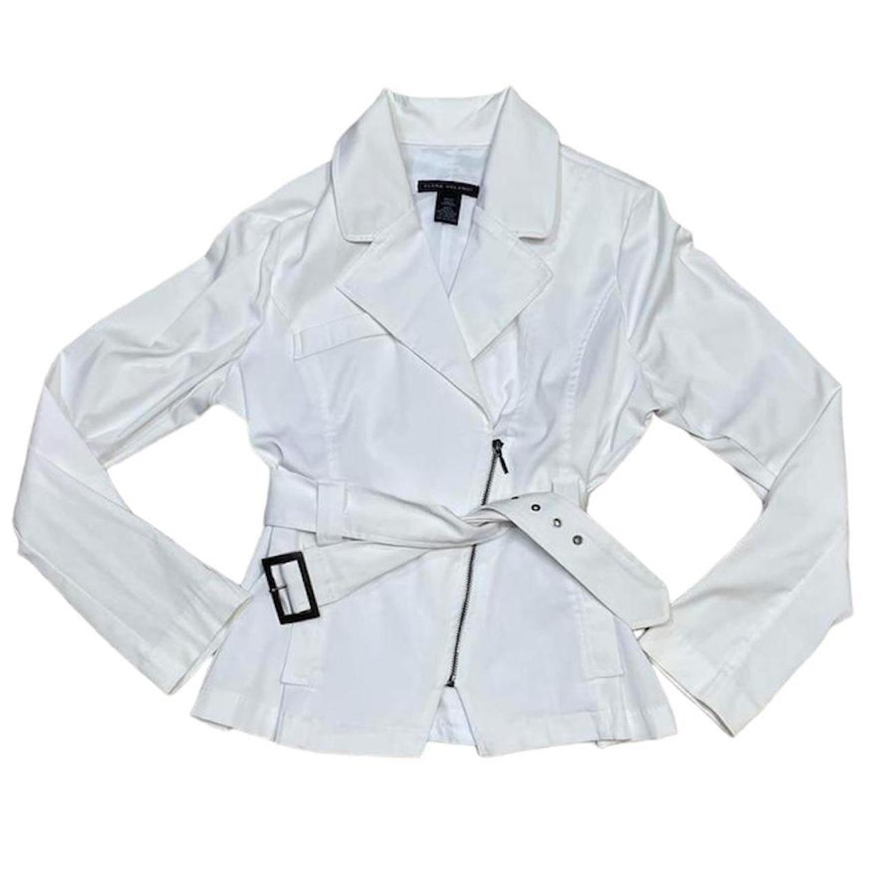 NWOT Elena Solano White Classic Edgy Blazer Short... | Depop