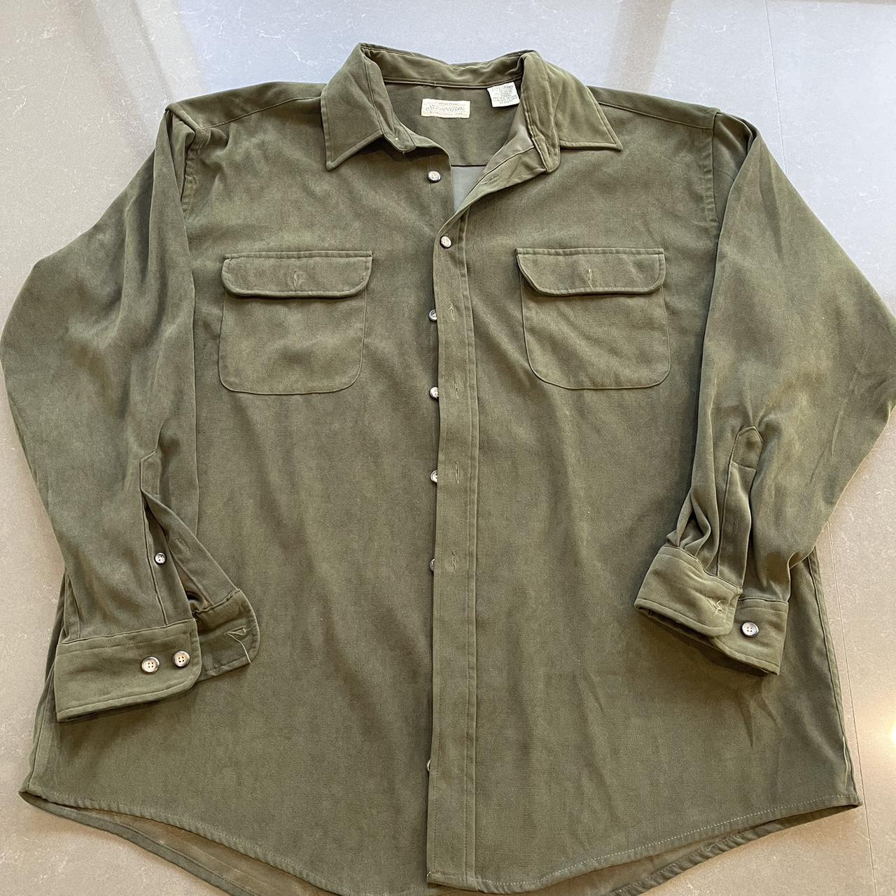 Vintage St Johns Bay XL Moleskin Olive Green Button | Depop Vintage St Johns Bay XL Moleskin Olive Green Button | Depop