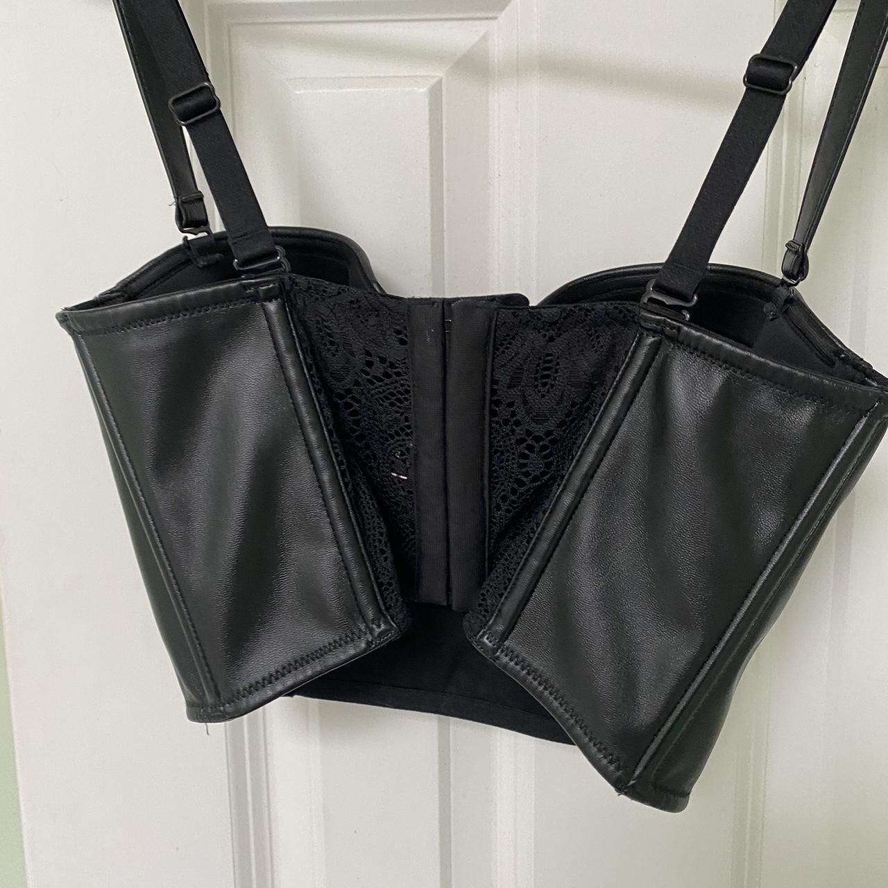 Victorias Secret Faux Leather Corset Top Nothings Depop 