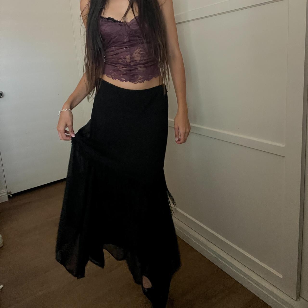 See through clearance flowy black skirt