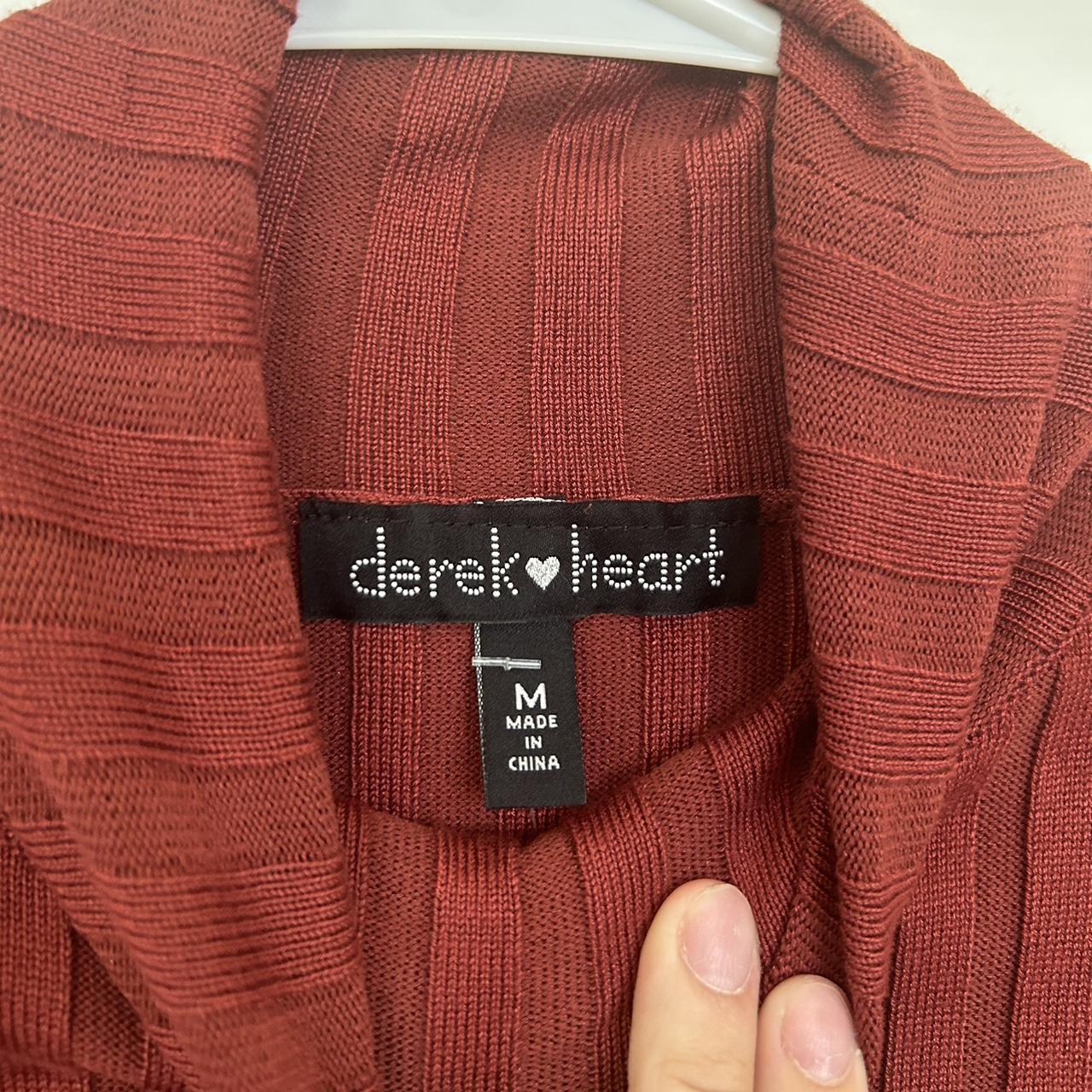 burnt orange derek heart turtleneck sweater dress, - Depop