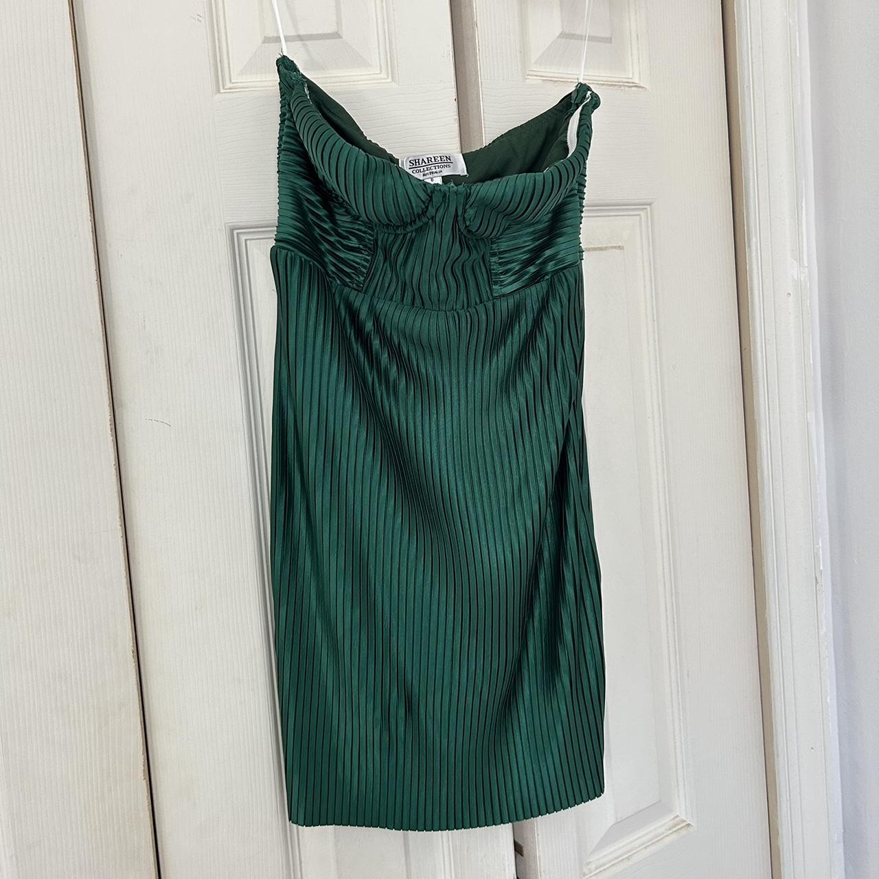 green strapless mini dress 🤍 this is a US size 4... - Depop