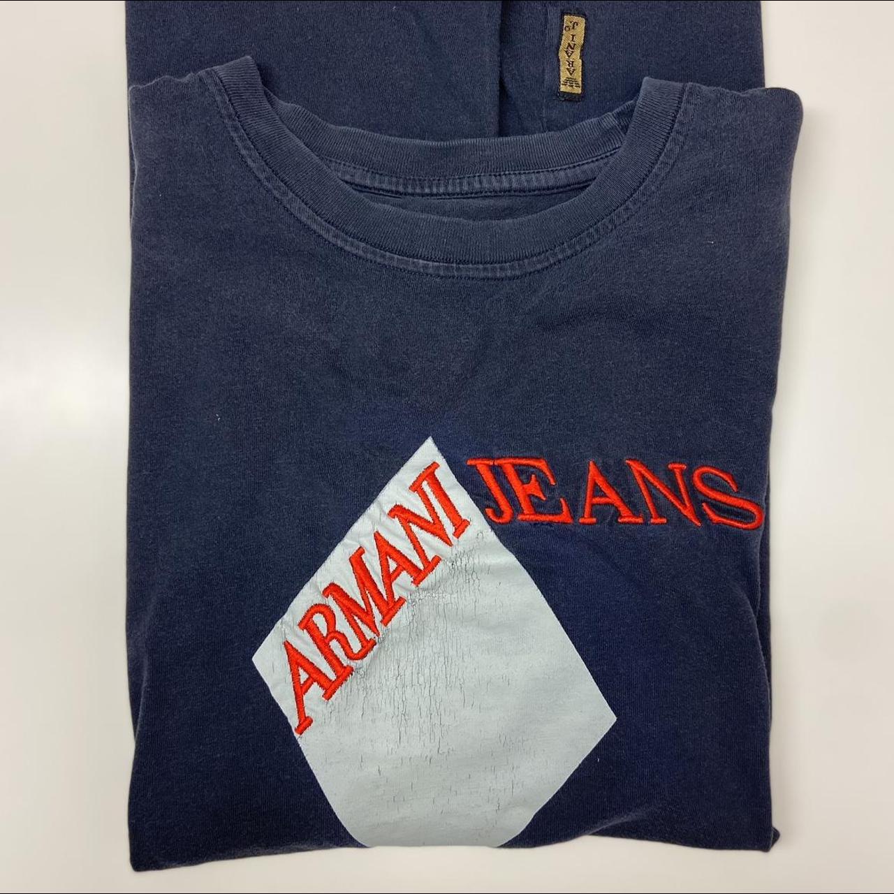 Armani Jeans Men's Navy and Red T-shirt