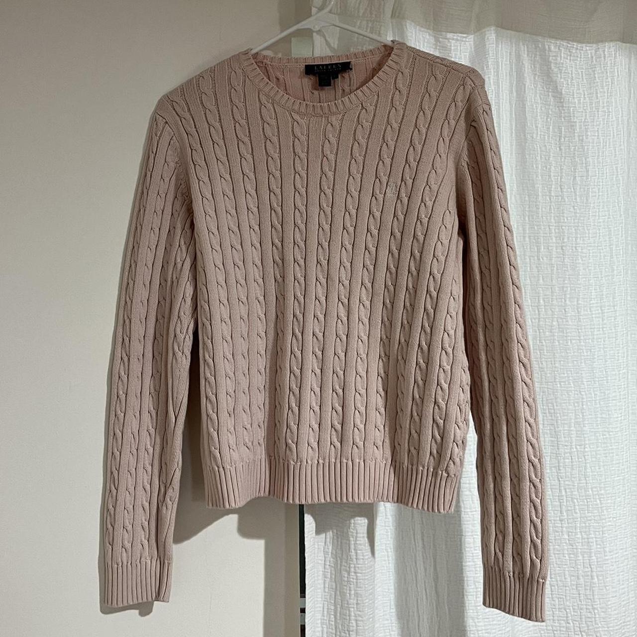 Pink Ralph Lauren Cable Knit Sweater Super Cute And Depop 3772