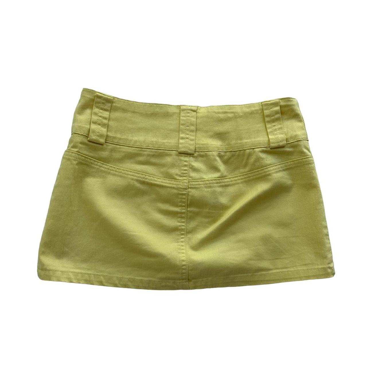 Bright yellow denim mini skirt by Supre Low rise.... - Depop