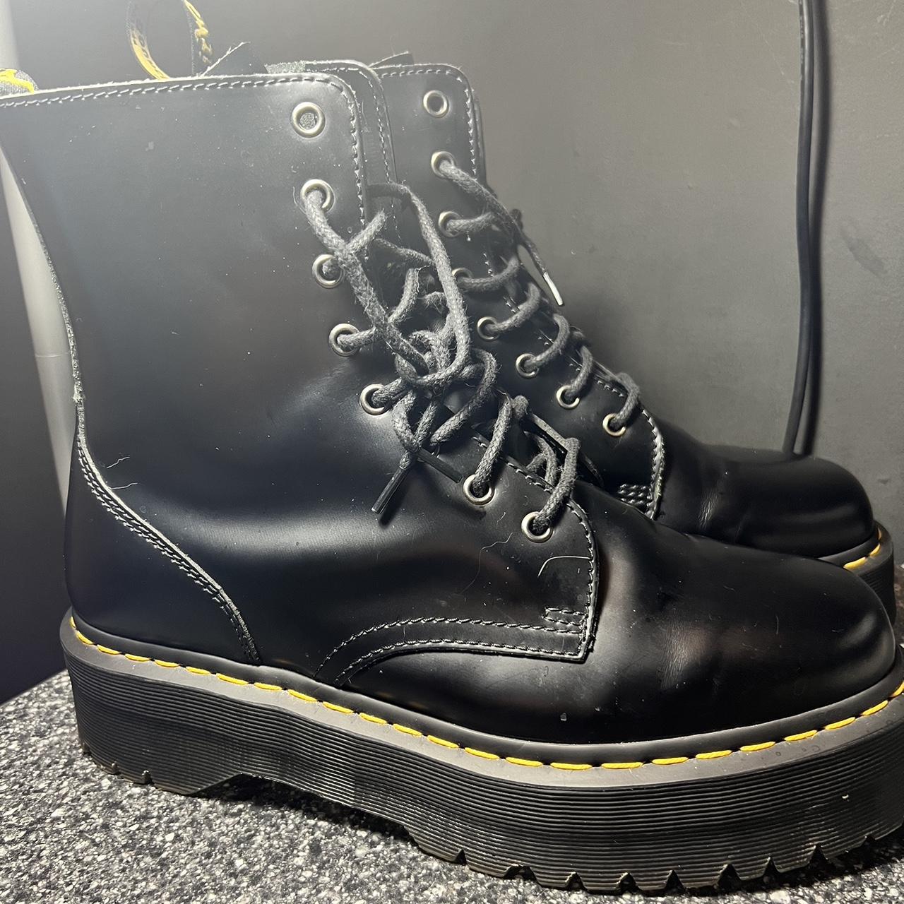 Men's Black and Yellow Boots | Depop