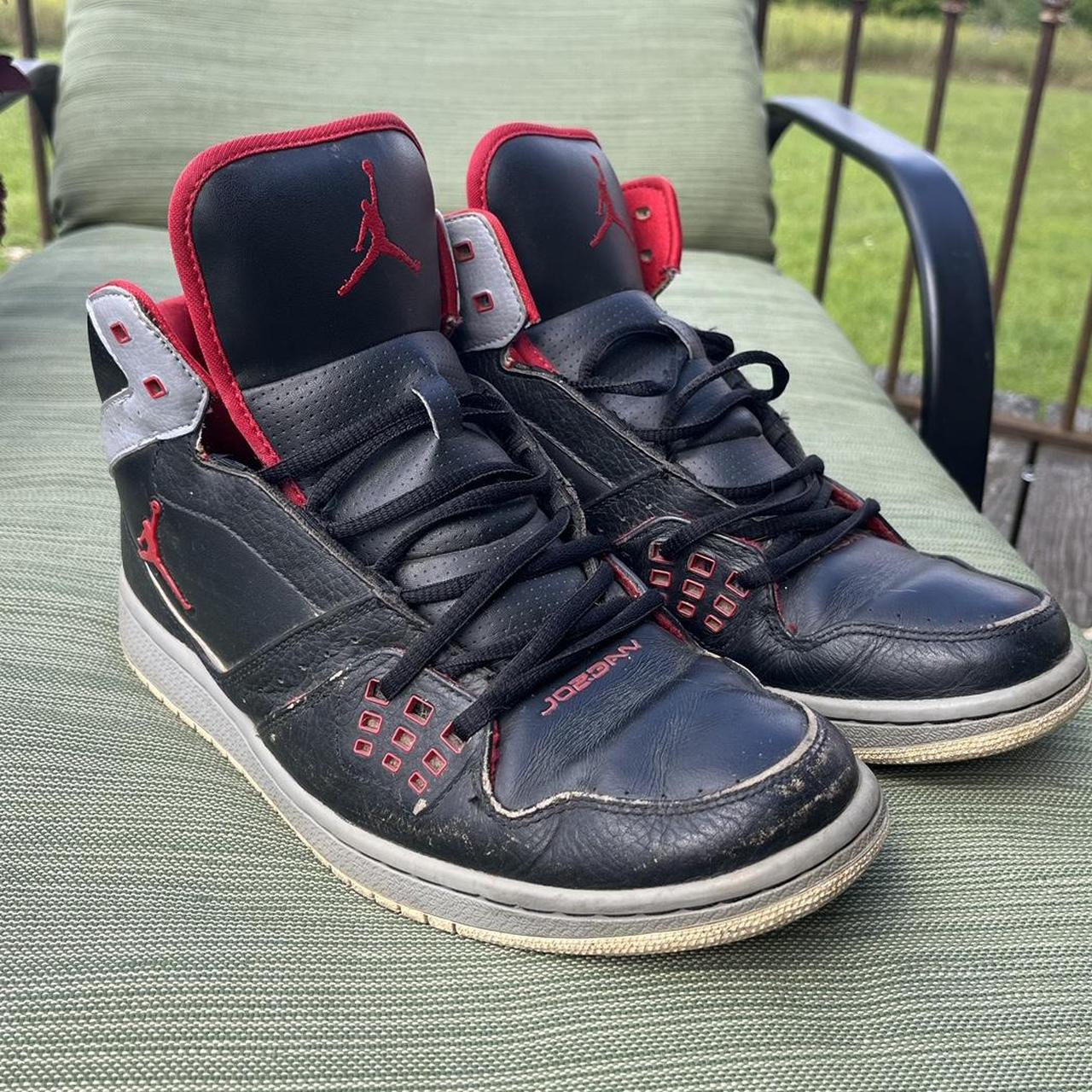 Jordan 1 Flight Black Gym Red. Well worn no. Depop