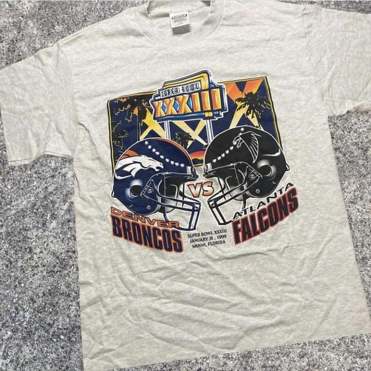 Vintage 90s Super Bowl XXXIII size Medium Shirt Atlanta Falcons Denver  Broncos Vtg florida Football | SidelineSwap
