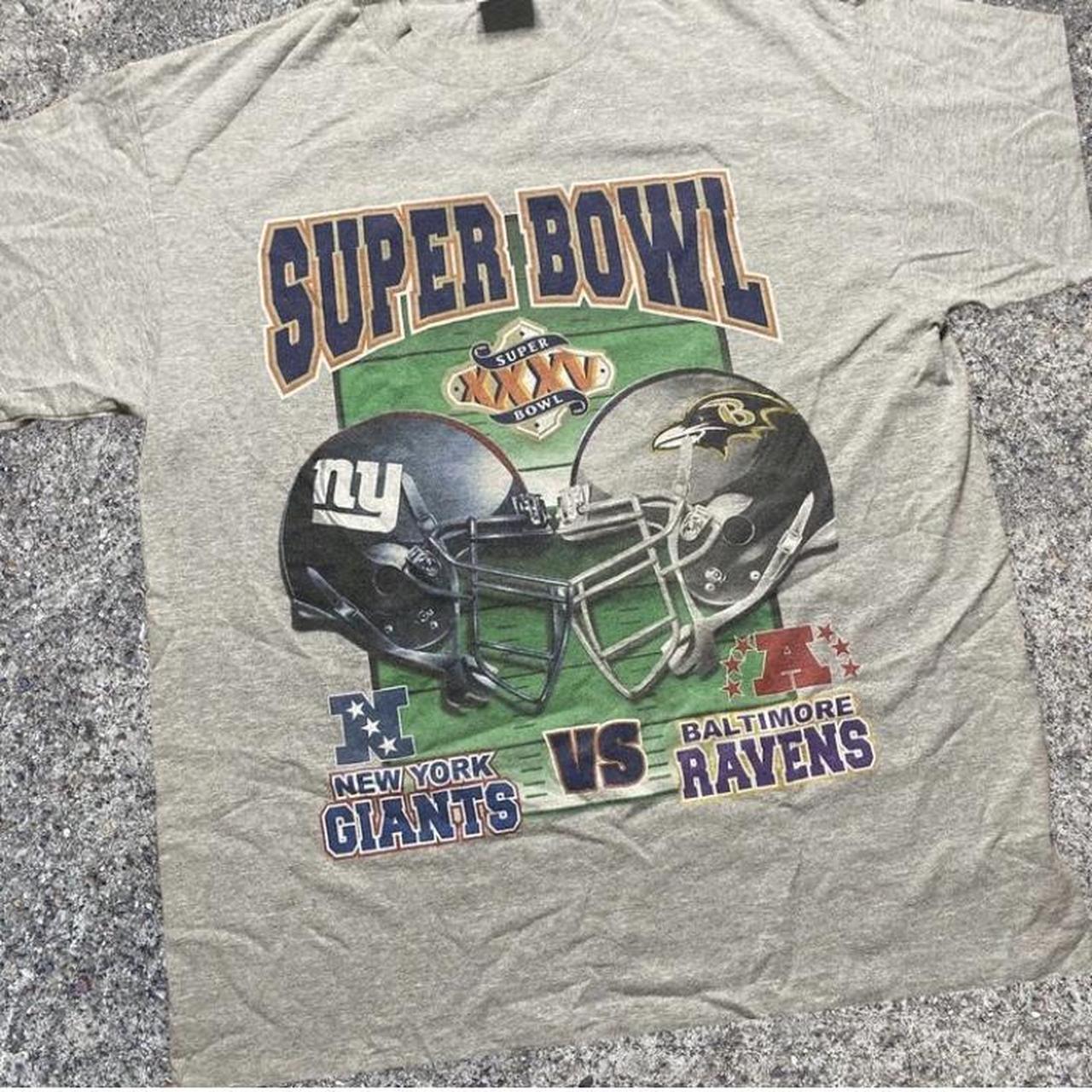 2001 Baltimore Ravens Super Bowl XXXV Champions NFL T Shirt Size