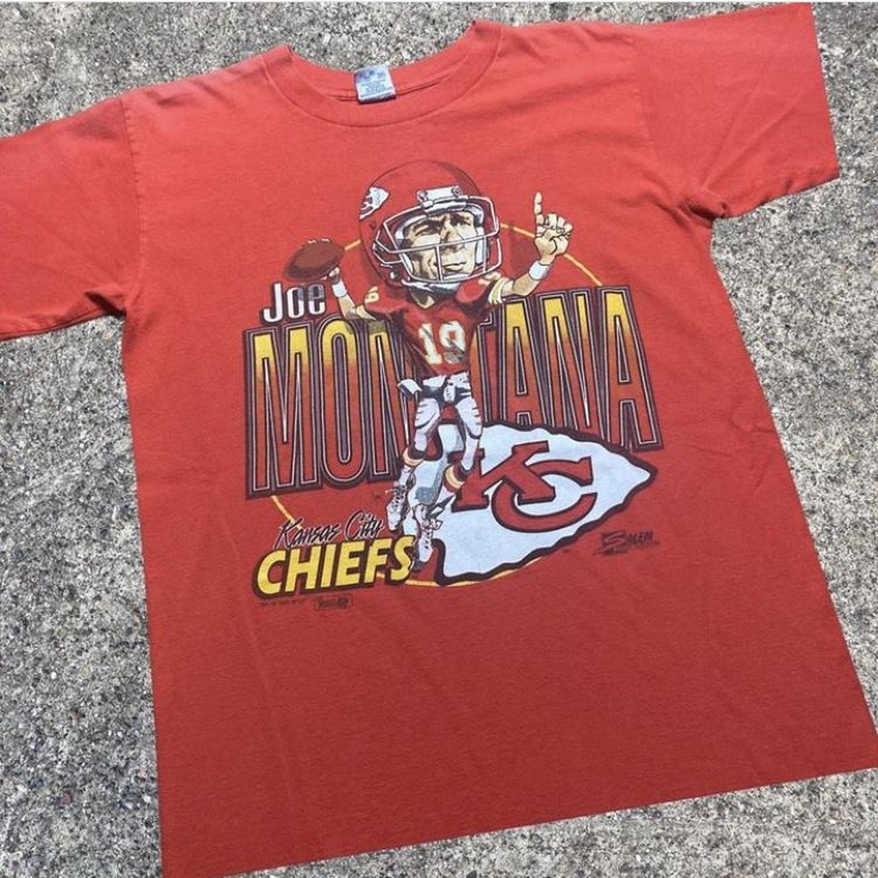 Joe Montana Kansas Chiefs Vintage T-shirt preowned - Depop