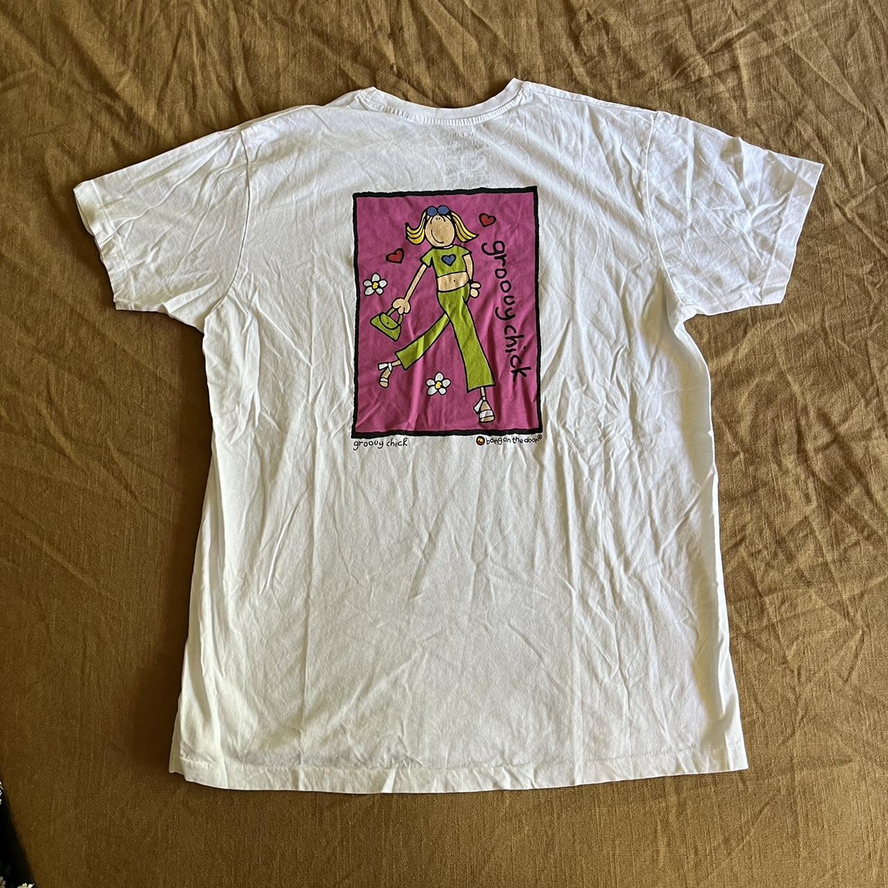 Daisy Street Women's Pink and White T-shirt (2)