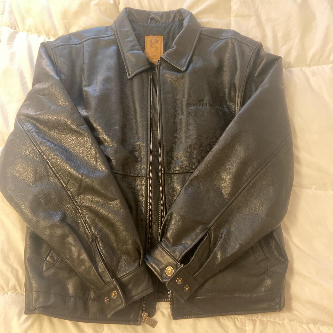 gear sports genuine leather jacket. a few wrinkles... - Depop