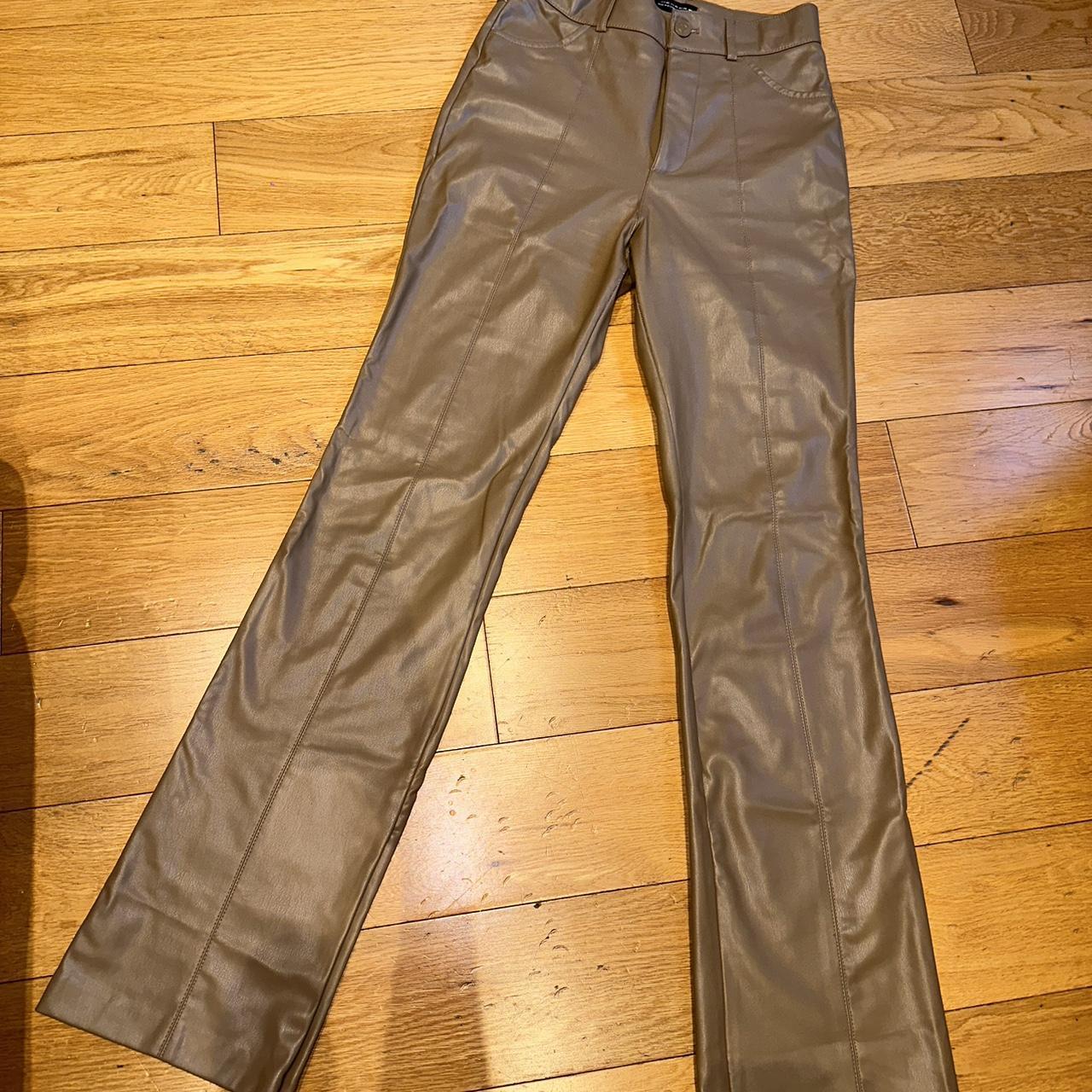 Zara leather pants zaraleatherpantszaraleather Depop