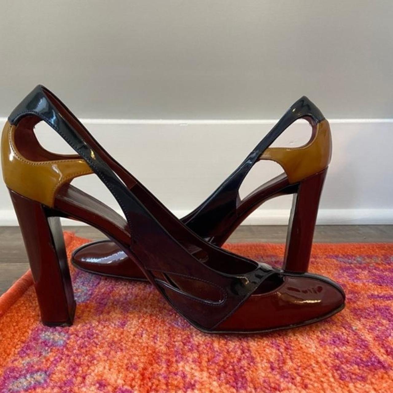 PRADA BURGUNDY/MAROON PATENT LEATHER HIGH HEELS | Depop