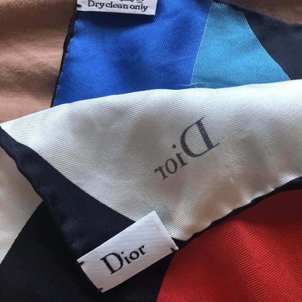 Dior Women's Blue and Red Scarf-wraps | Depop