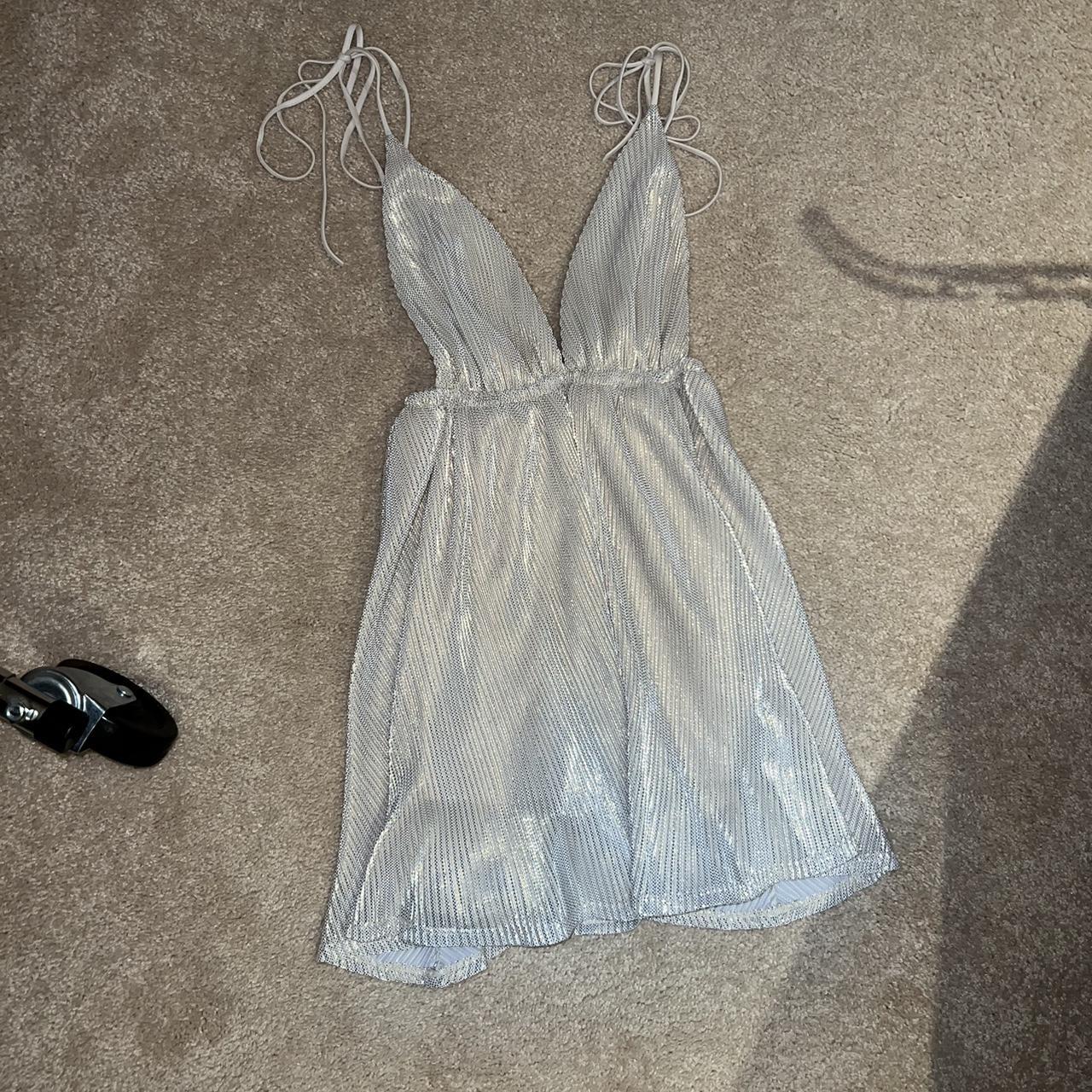 Lucy in the Sky Women's Gold Dress Depop