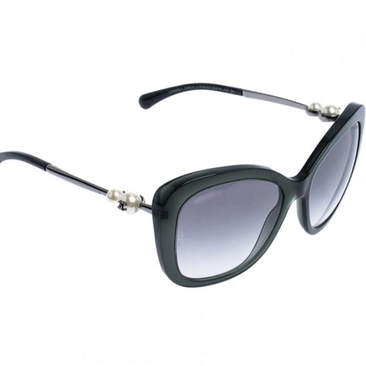 Chanel White Pearl Embellished 5339H Square Sunglasses