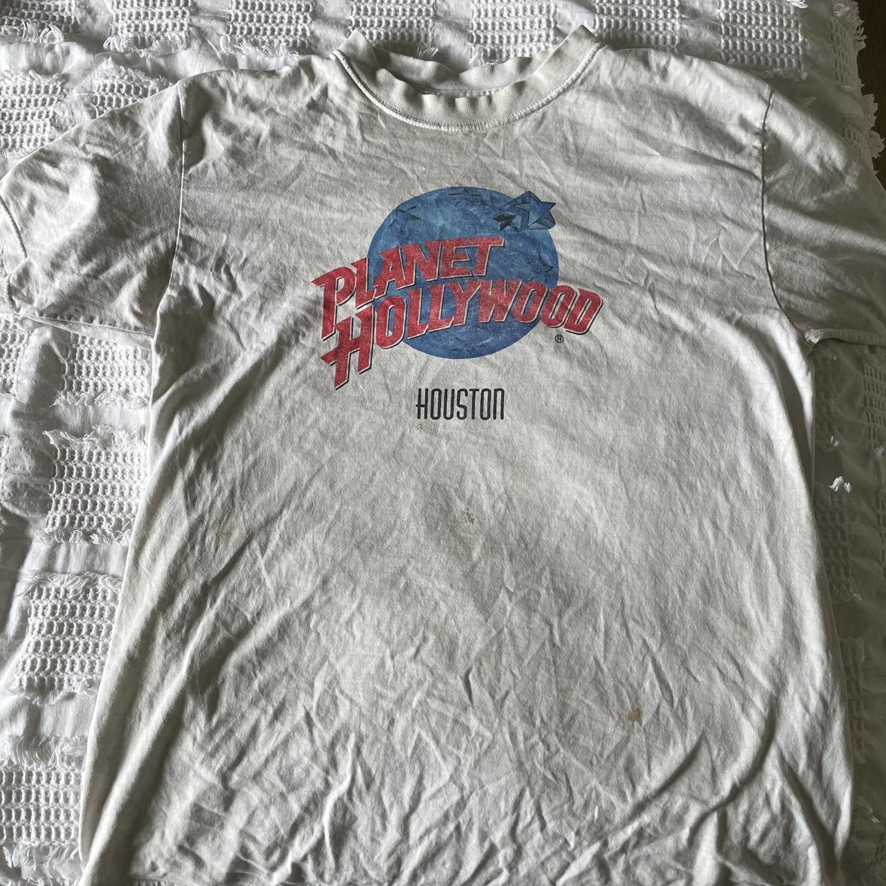 Planet Hollywood vintage tee Size M/L ladies Stains... - Depop