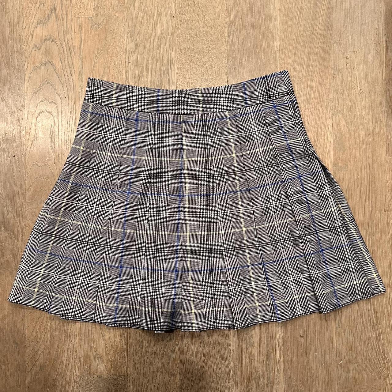 Aritzia blue outlet plaid skirt