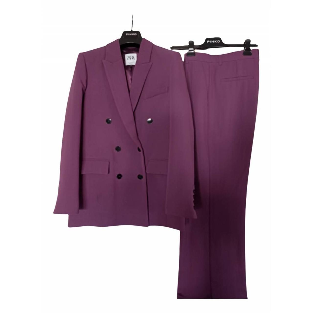 PURPLE ZARA SUIT jacket + trousers Brand new Zara... - Depop