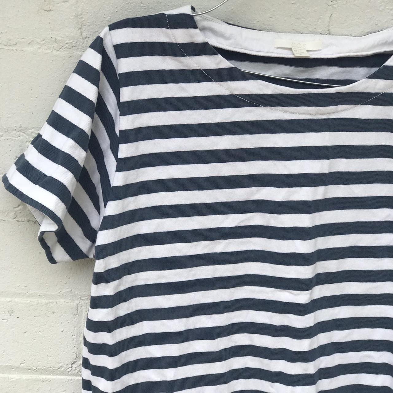 COS heavyweight cotton blue and white striped... - Depop