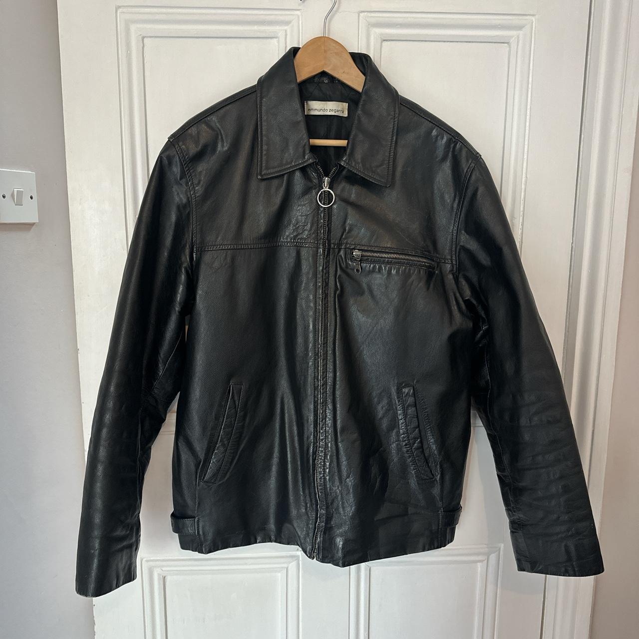 Real leather jacket 90s style Size L (50) Its an... - Depop