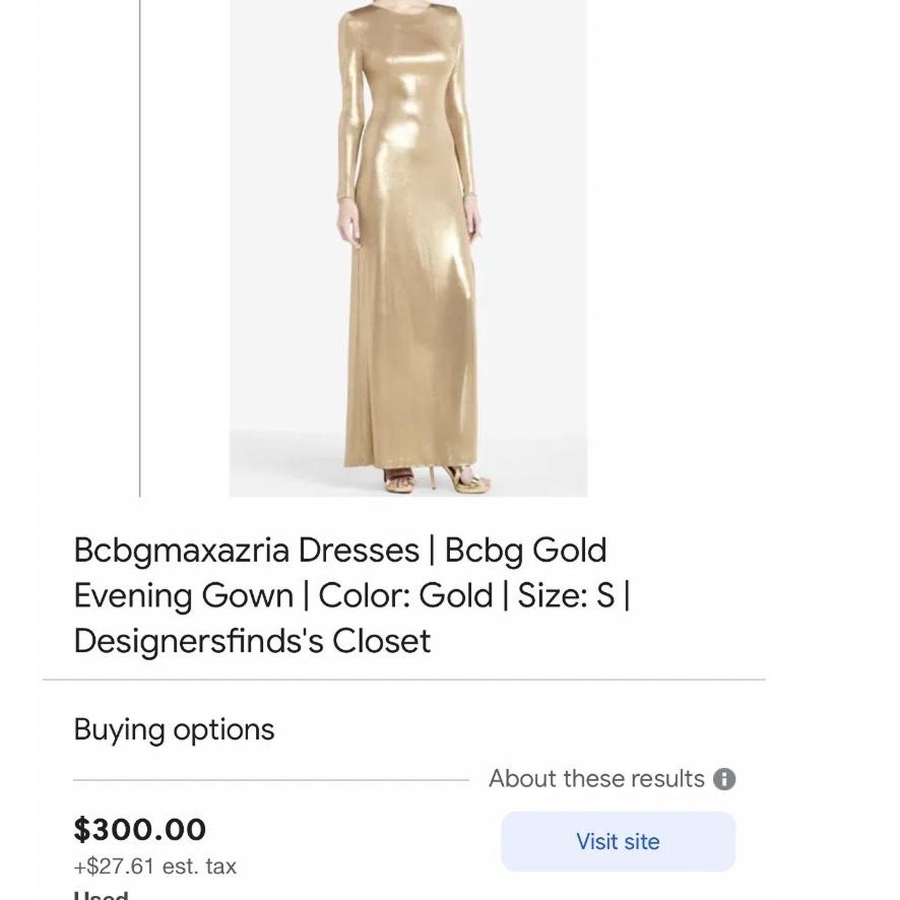 Bcbg maxazaria gold maxi dress Depop