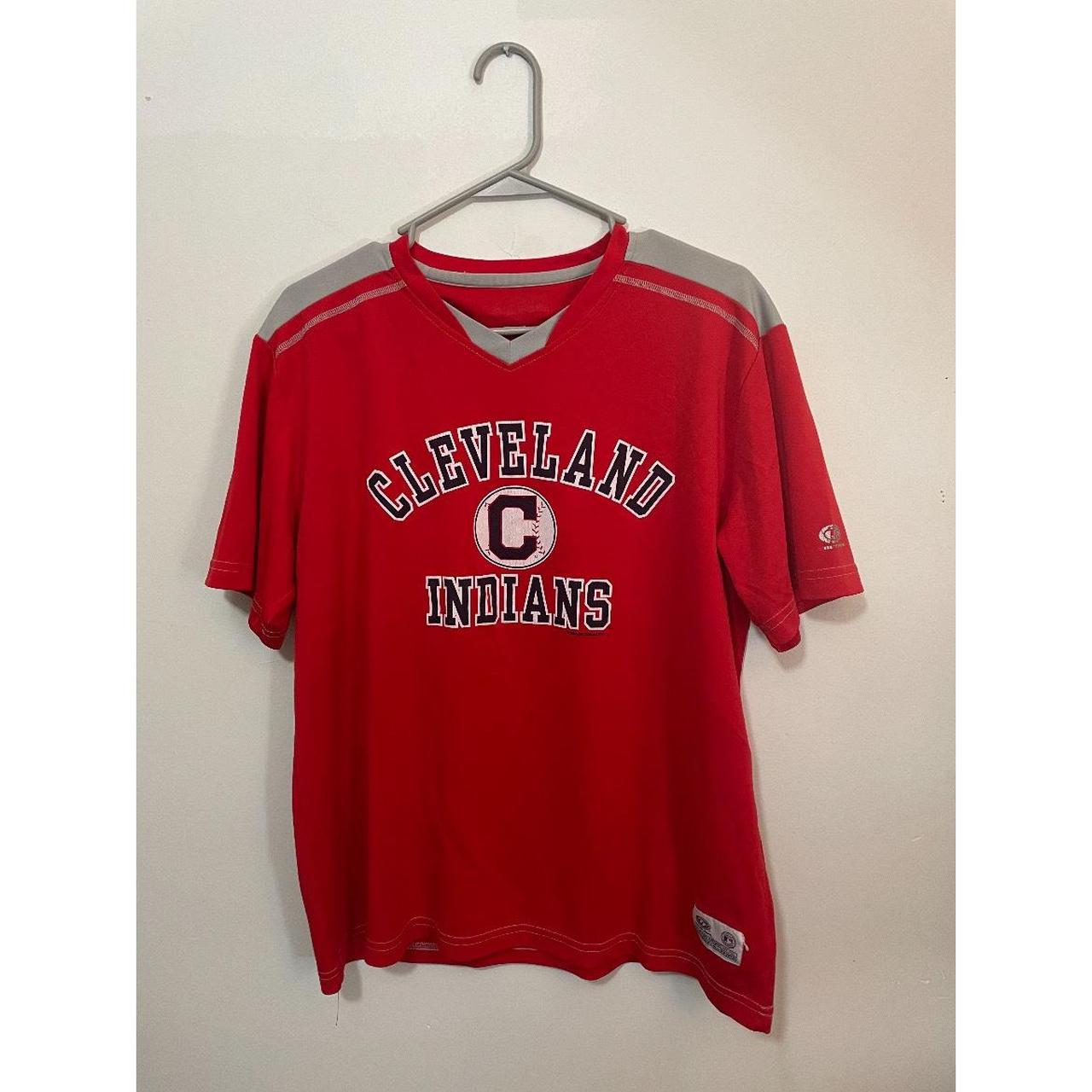 Cleveland Indians Jersey M/L 2 stains, bleach maybe? - Depop