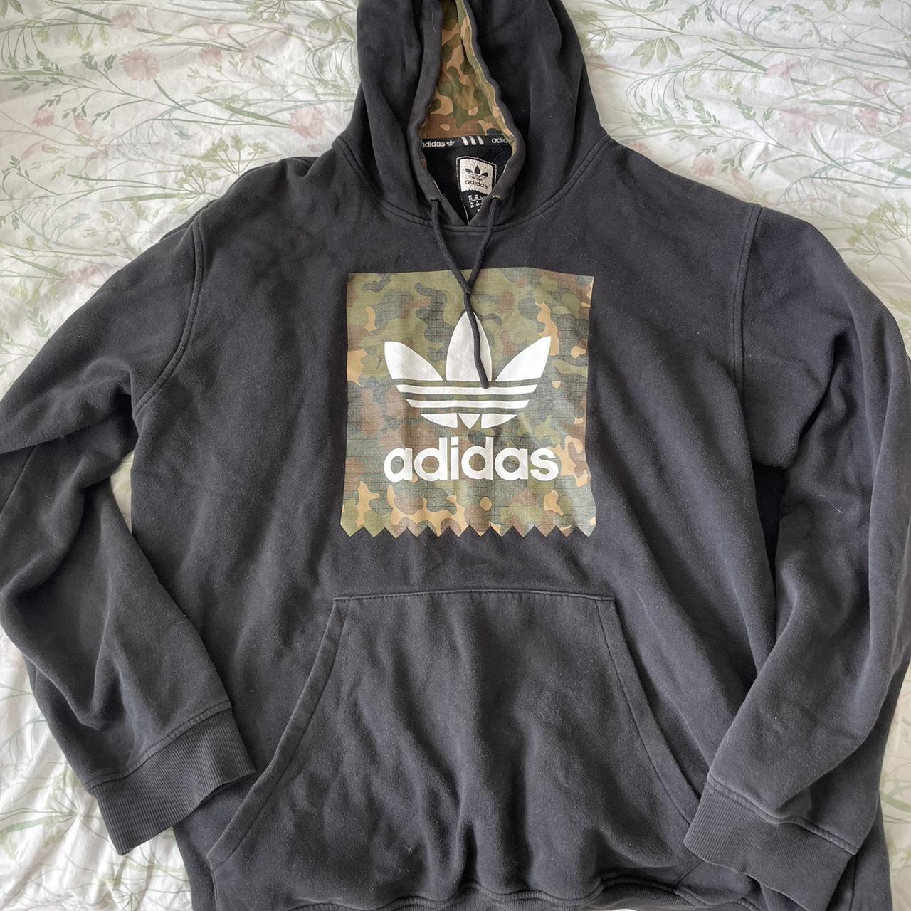 Adidas black and khaki camo hoodie Not worn much. Depop