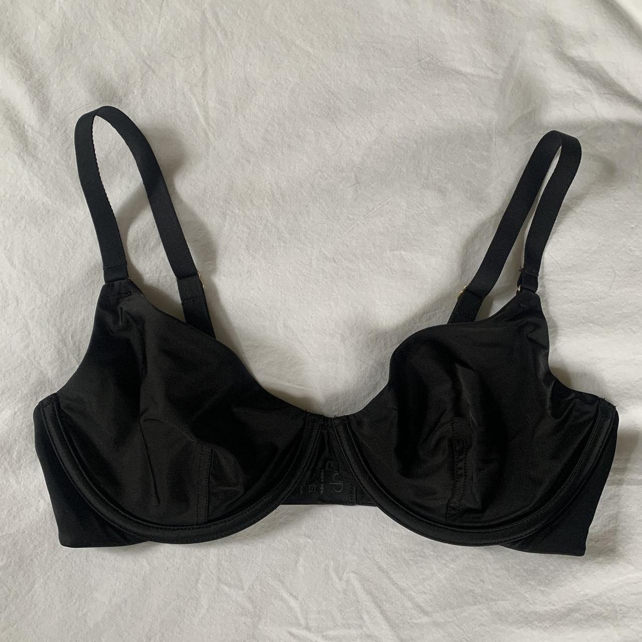 Cuup ‘The Plunge’ bra in black satin. Size 34 D. No... - Depop