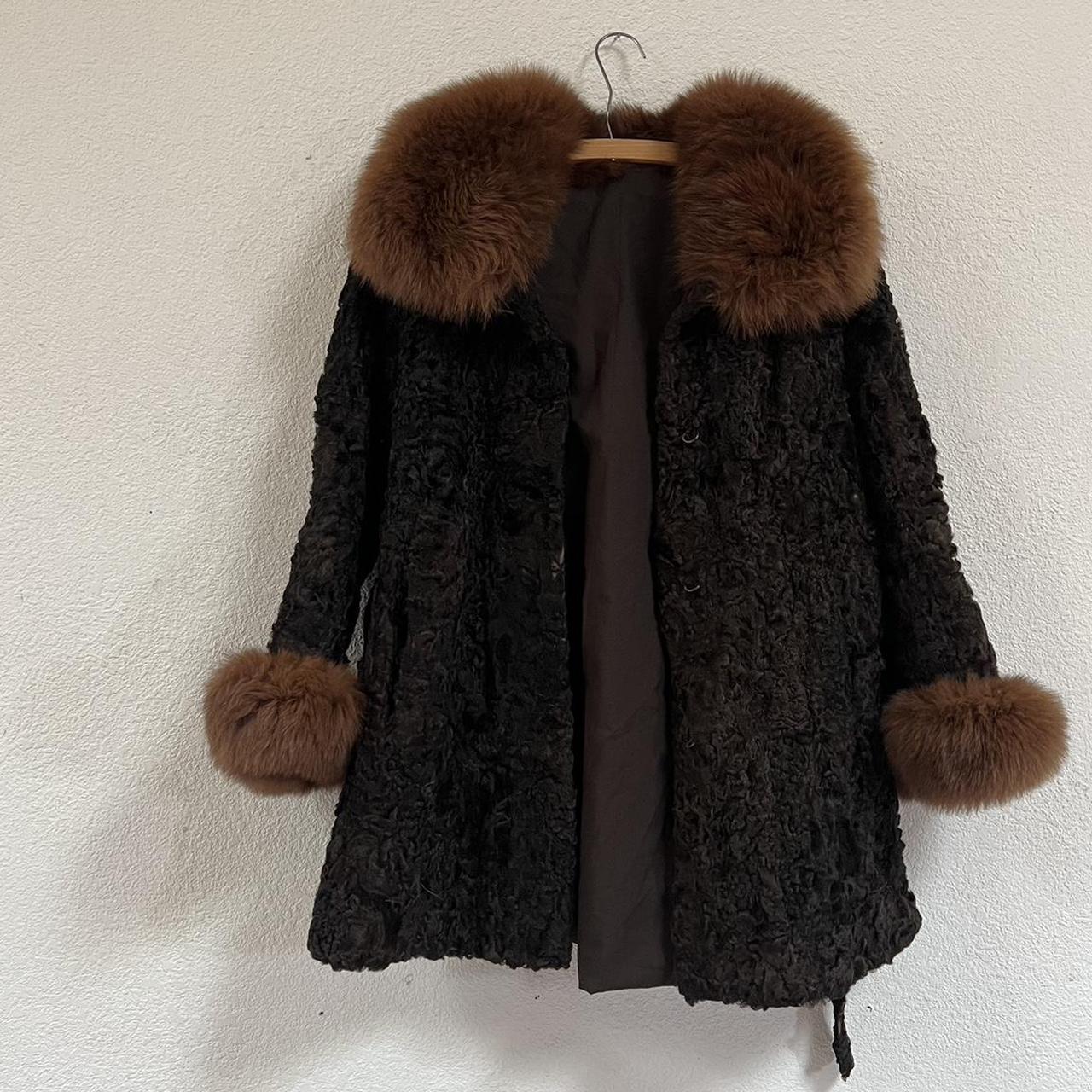 Vintage faux fur and quilted lining 1970s beige and | Depop