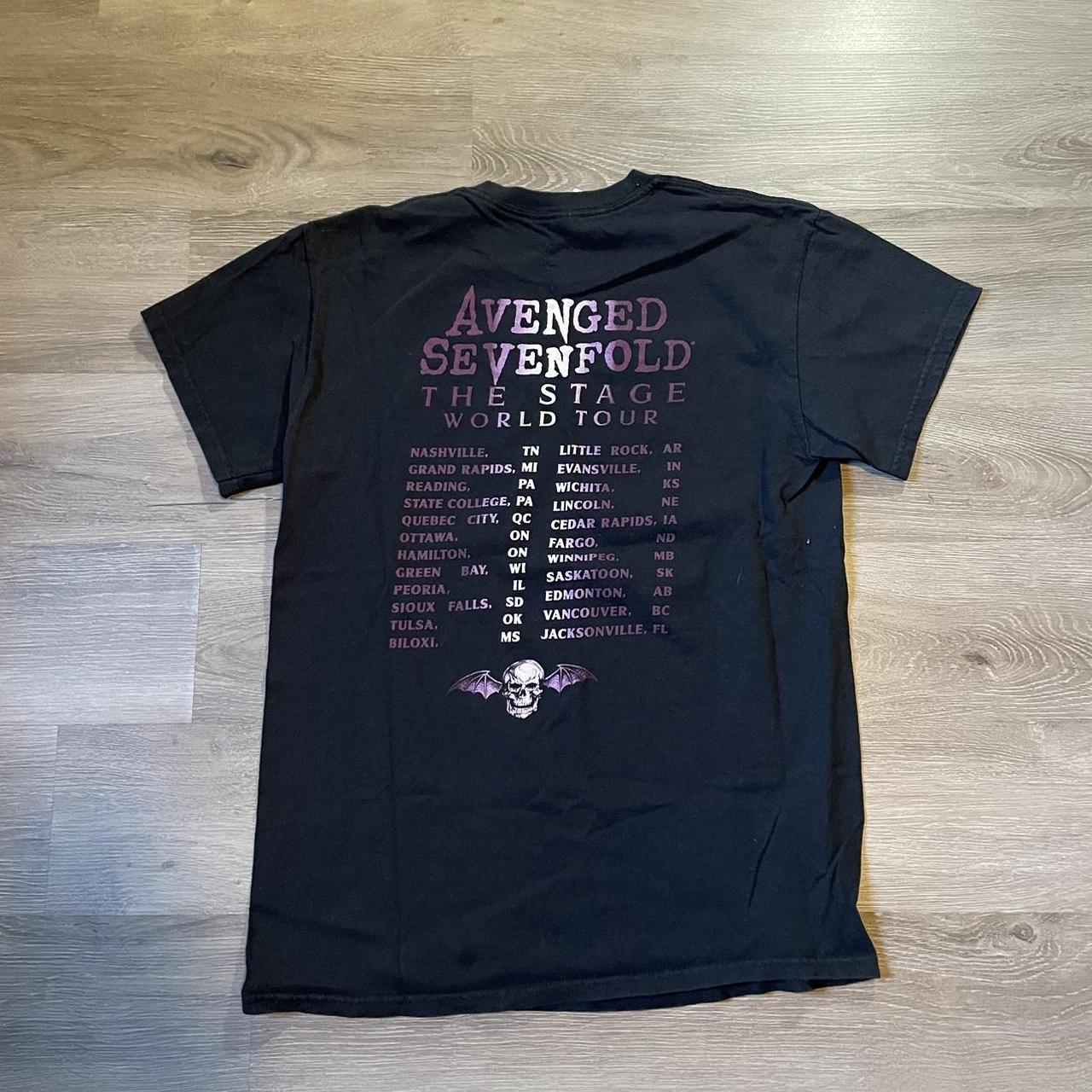 avenged sevenfold tour t-shirt this shirt is in... - Depop