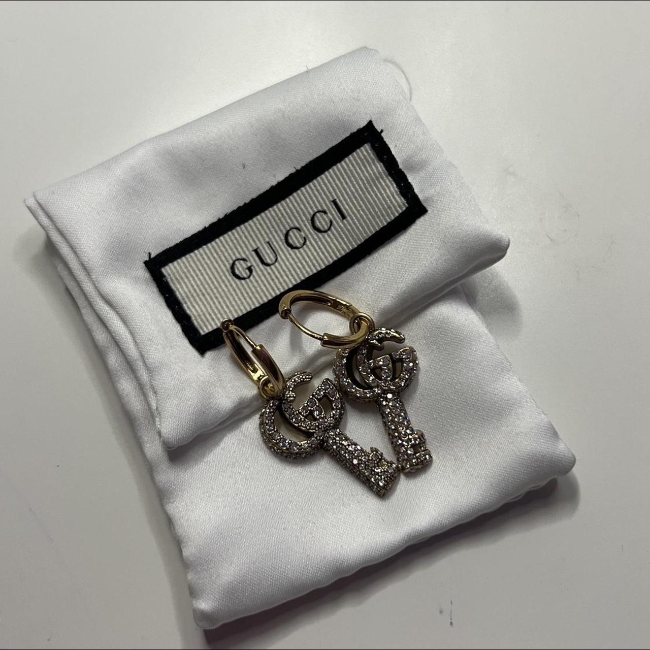 Authentic Gucci sparkling key earrings Gold Never... - Depop