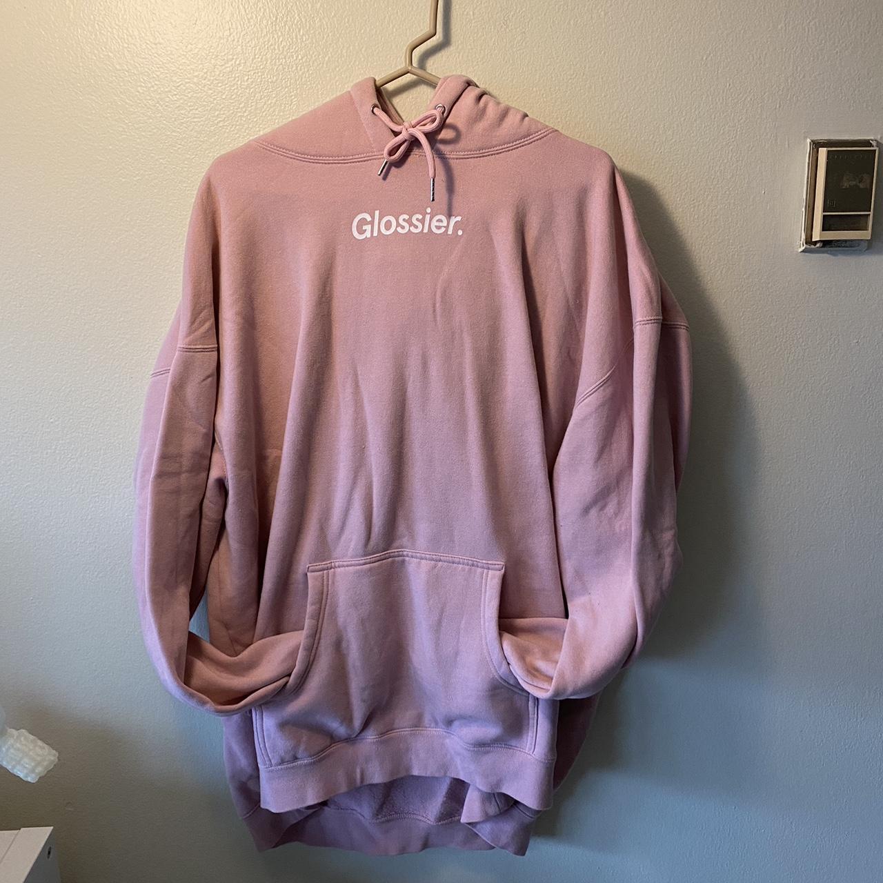 glossier original pink hoodie - size 3X only worn a... - Depop