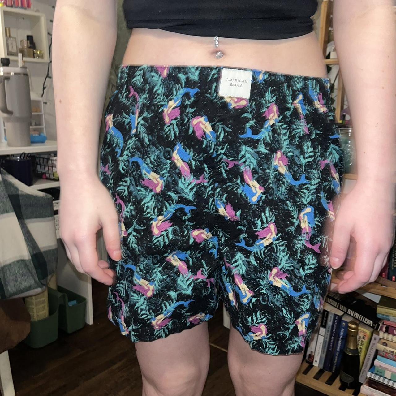 Mermaid American Eagle boxer shorts! Super comfy for... - Depop