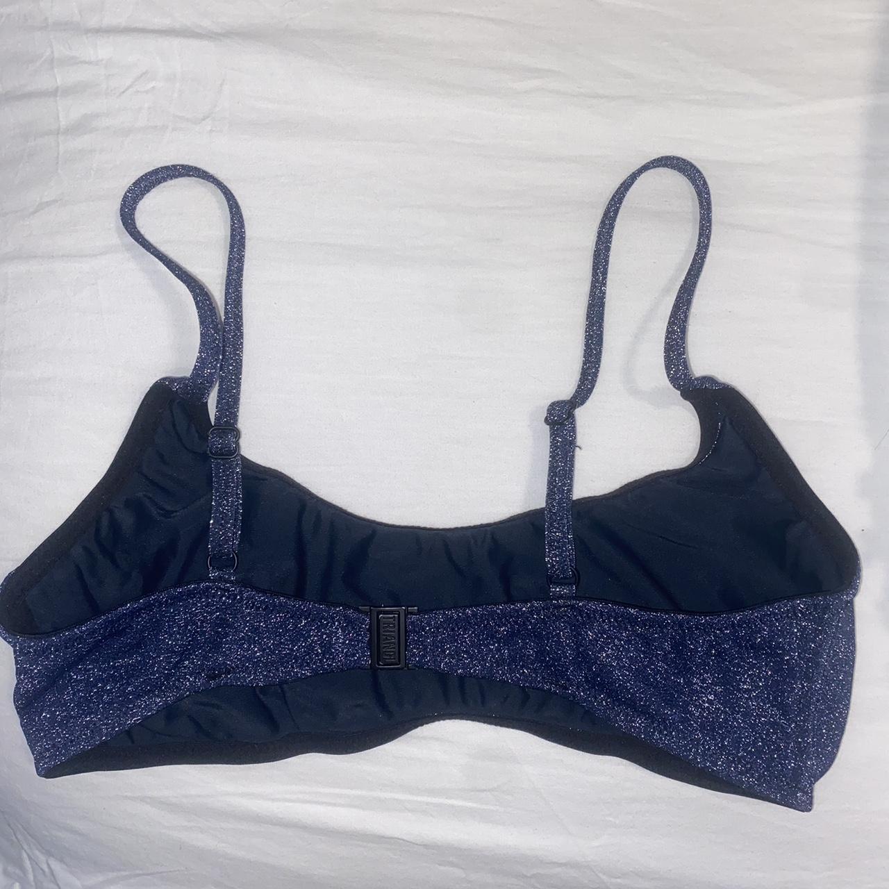 Triangl Swinsuit top dark blue sparkle pattern i’d... - Depop