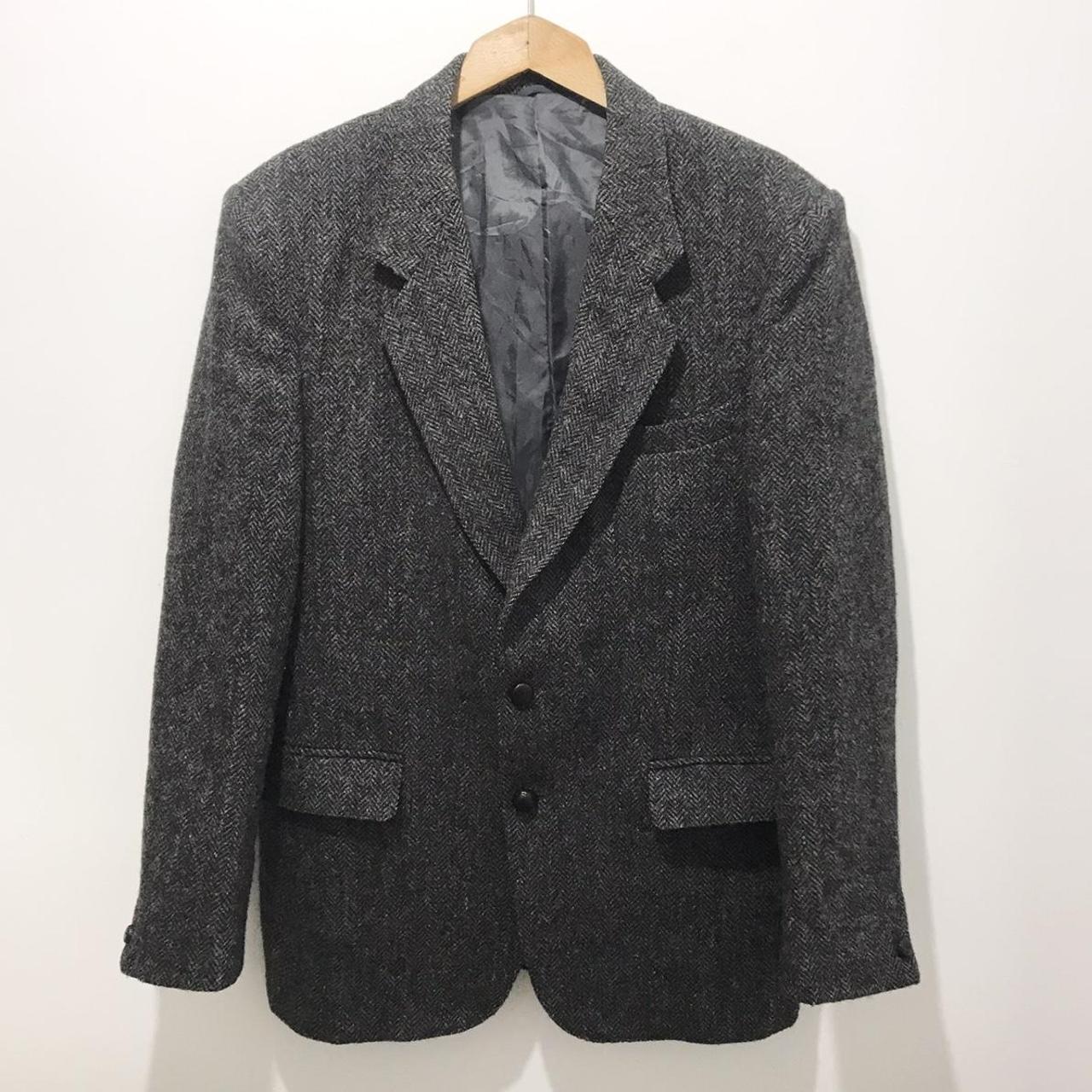 Mens Peter Wain Harris Tweed Wool Two Wood Button... - Depop