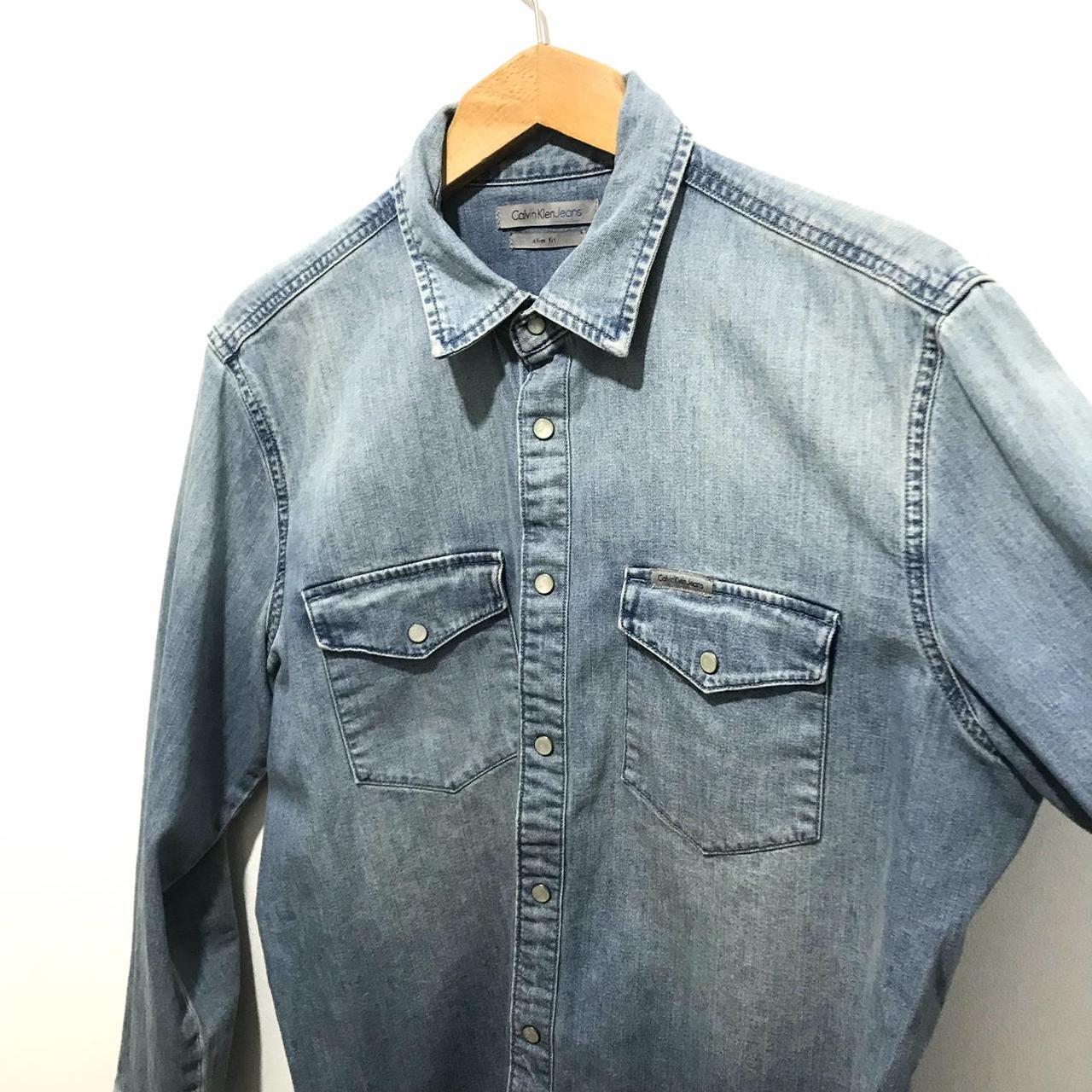 Calvin Klein Jeans Classic Denim Overshirt Snap... - Depop