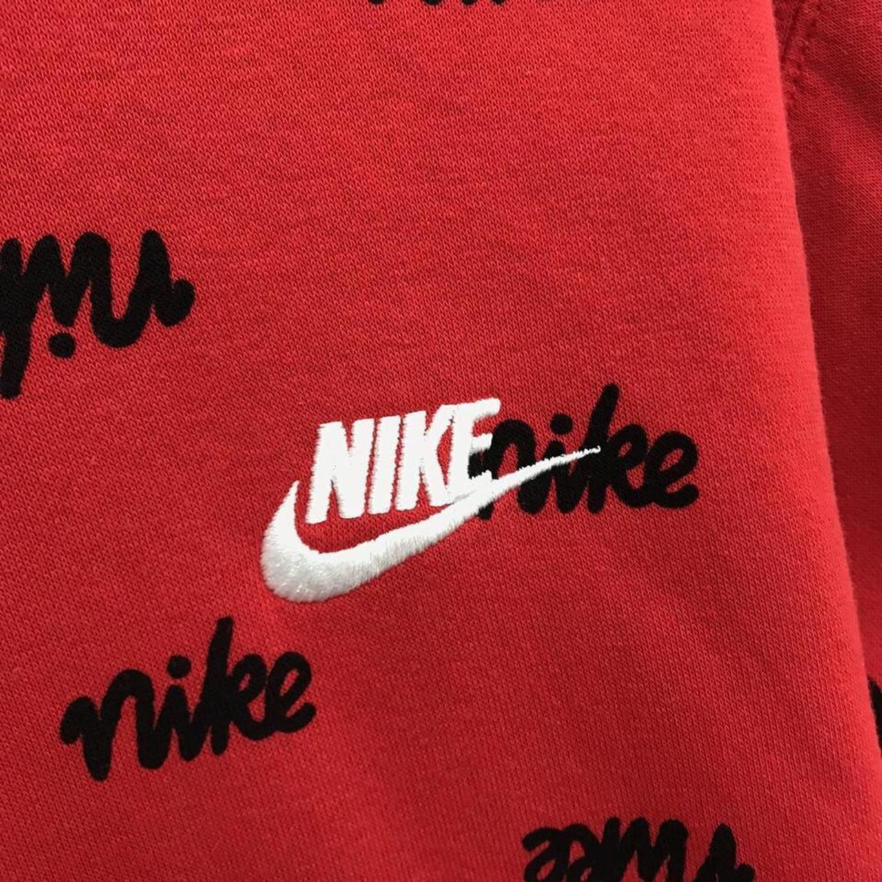 Mens Nike Repeat Logo Red Pull Over Overhead Fleece... - Depop