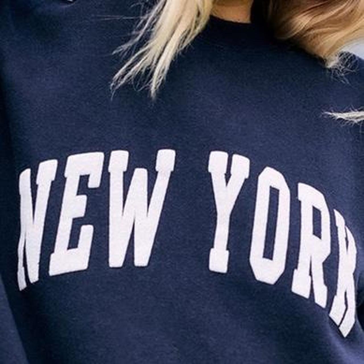 Rare brandy Melville New York navy blue sweatshirt,... Depop
